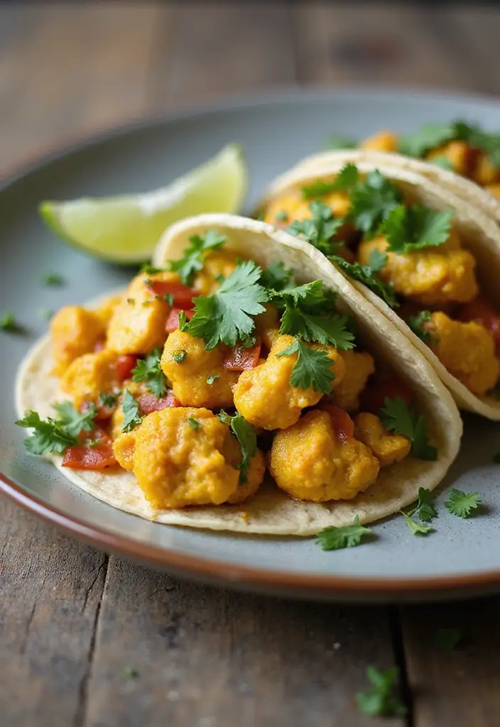 25 Vegetarian Taco Meat Recipes That Taste Amazing 74 25 Vegetarian Taco Meat Recipes That Taste Amazing - 12. Coconut Curry Cauliflower Tacos