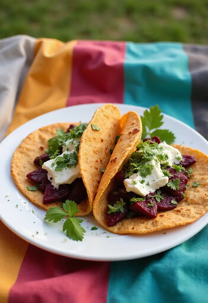 25 Vegetarian Taco Meat Recipes That Taste Amazing 86 25 Vegetarian Taco Meat Recipes That Taste Amazing - 14. Beetroot and Feta Tacos