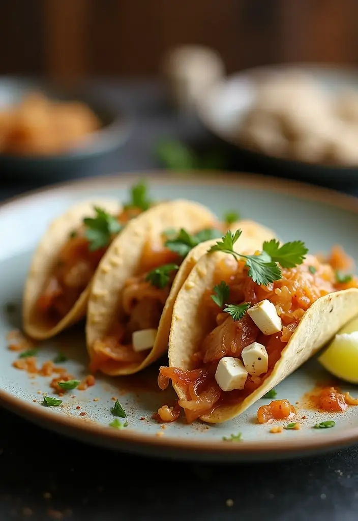 25 Vegetarian Taco Meat Recipes That Taste Amazing 100 25 Vegetarian Taco Meat Recipes That Taste Amazing - 16. Caramelized Onion and Goat Cheese Tacos