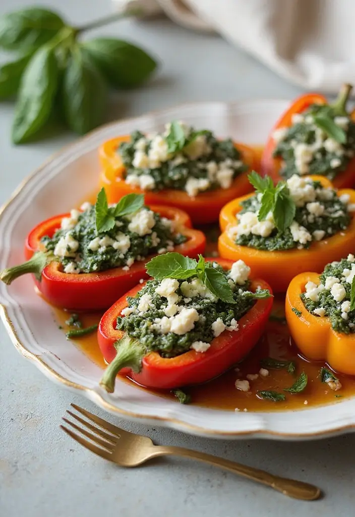25 Vegetarian Taco Meat Recipes That Taste Amazing 107 25 Vegetarian Taco Meat Recipes That Taste Amazing - 17. Spinach and Feta Stuffed Peppers