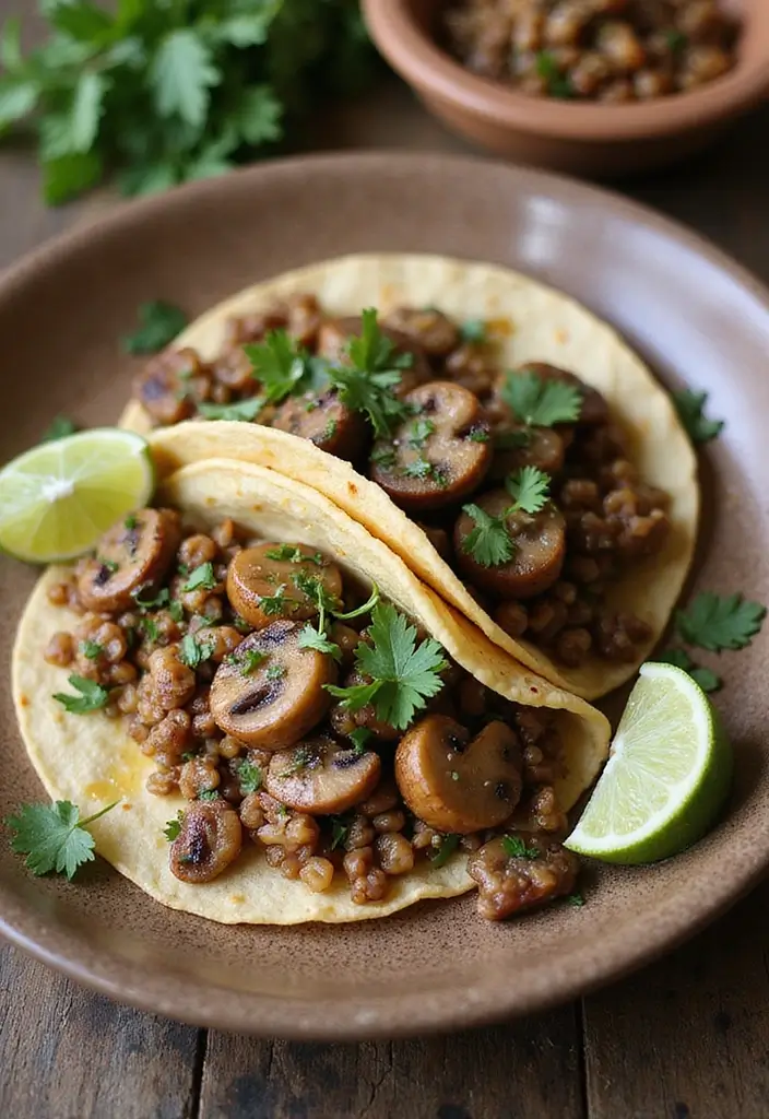 25 Vegetarian Taco Meat Recipes That Taste Amazing 121 25 Vegetarian Taco Meat Recipes That Taste Amazing - 19. Mushroom and Barley Tacos