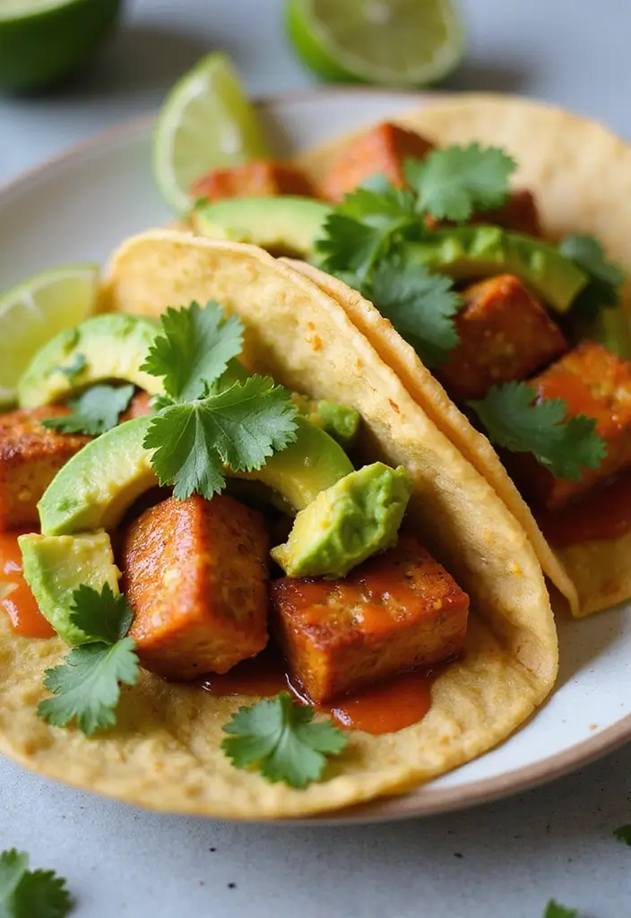 25 Vegetarian Taco Meat Recipes That Taste Amazing 135 25 Vegetarian Taco Meat Recipes That Taste Amazing - 21. Spicy Tofu and Avocado Tacos