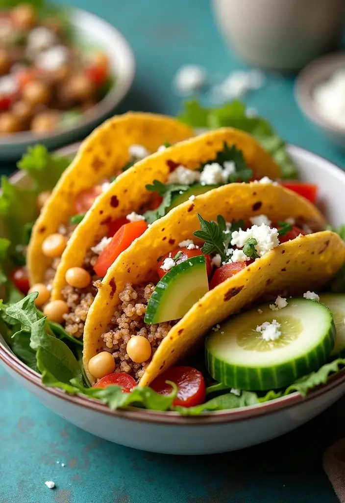 25 Vegetarian Taco Meat Recipes That Taste Amazing 142 25 Vegetarian Taco Meat Recipes That Taste Amazing - 22. Greek Style Taco Bowl