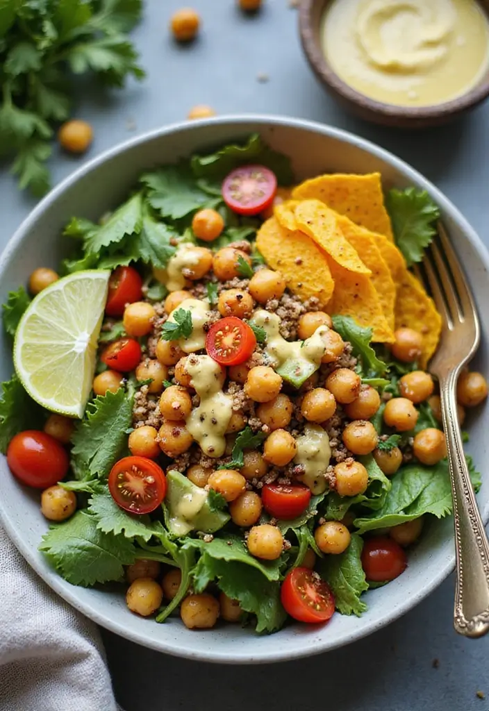 25 Vegetarian Taco Meat Recipes That Taste Amazing 34 25 Vegetarian Taco Meat Recipes That Taste Amazing - 6. Chickpea Taco Salad