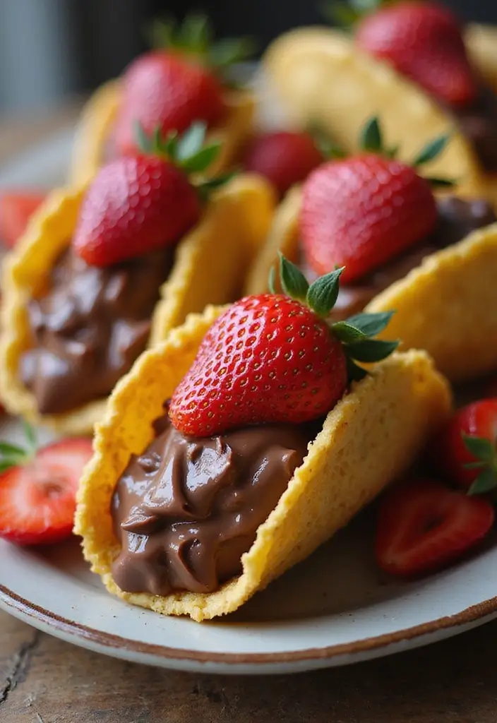 26 Recipes with Taco Shells for Any Meal 93 26 Recipes with Taco Shells for Any Meal - 15. Taco Shells with Chocolate and Strawberries