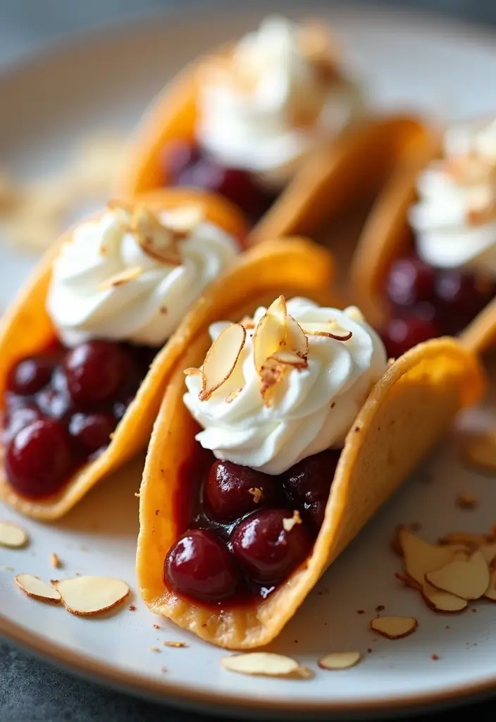 26 Recipes with Taco Shells for Any Meal 149 26 Recipes with Taco Shells for Any Meal - 23. Taco Shells with Cherry and Almond Filling
