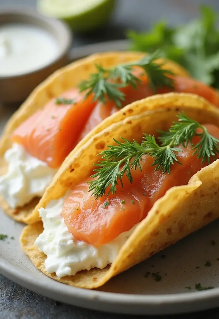26 Recipes with Taco Shells for Any Meal 170 26 Recipes with Taco Shells for Any Meal - 26. Taco Shells with Smoked Salmon and Cream Cheese