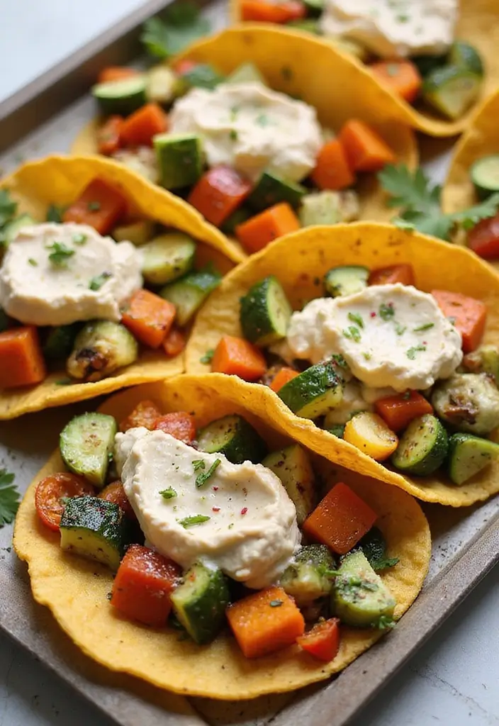 26 Recipes with Taco Shells for Any Meal 30 26 Recipes with Taco Shells for Any Meal - 6. Taco Shells with Roasted Veggies and Hummus