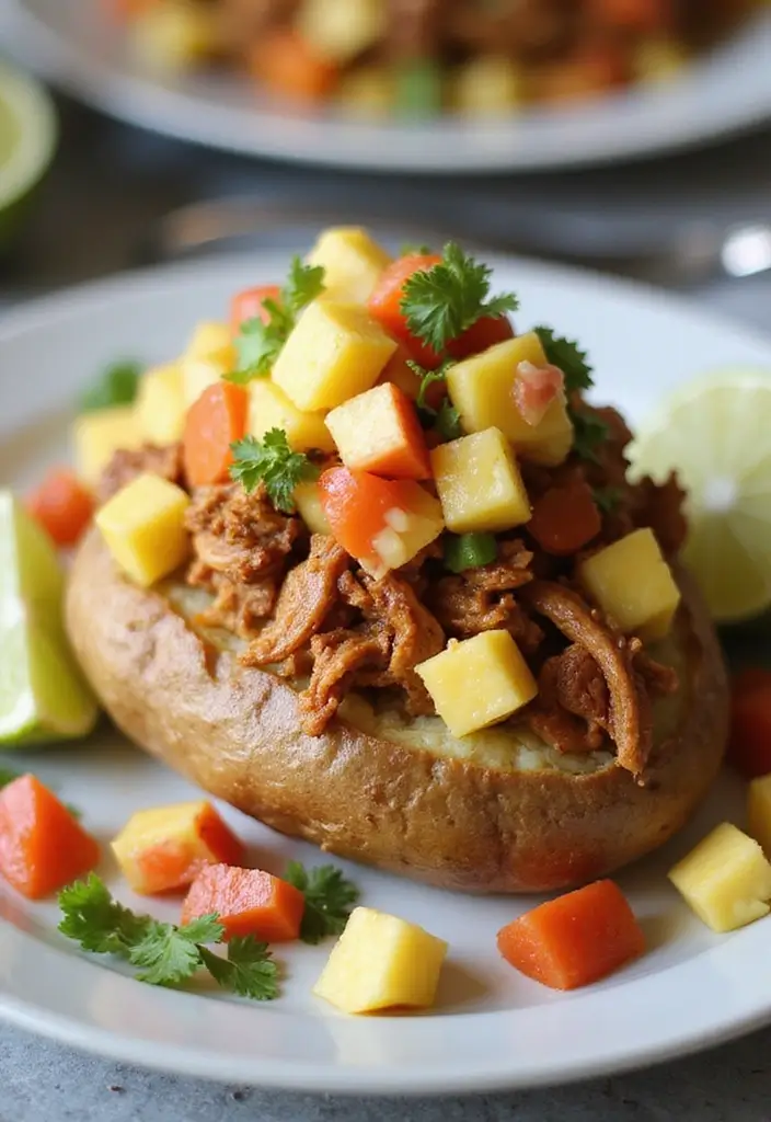 26 Taco Baked Potato Recipes with a Fun Twist - 12. Hawaiian Taco Baked Potato