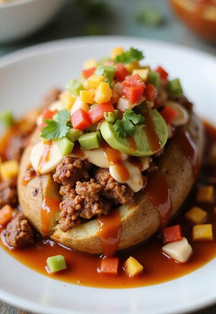 26 Taco Baked Potato Recipes with a Fun Twist - 17. Sweet and Spicy Taco Baked Potato