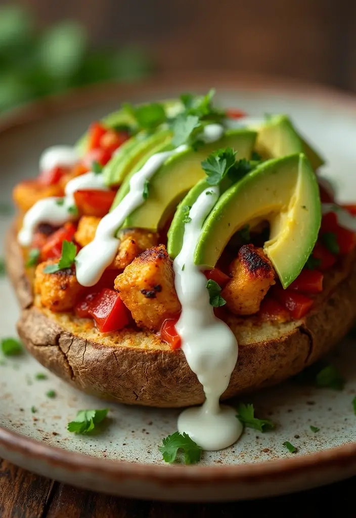 26 Taco Baked Potato Recipes with a Fun Twist - 2. Spicy Chicken Taco Baked Potato