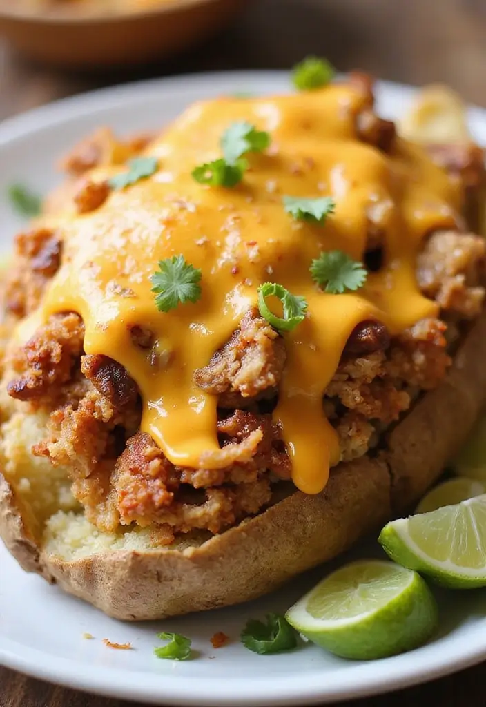 26 Taco Baked Potato Recipes with a Fun Twist - 20. Taco Hash Brown Baked Potato