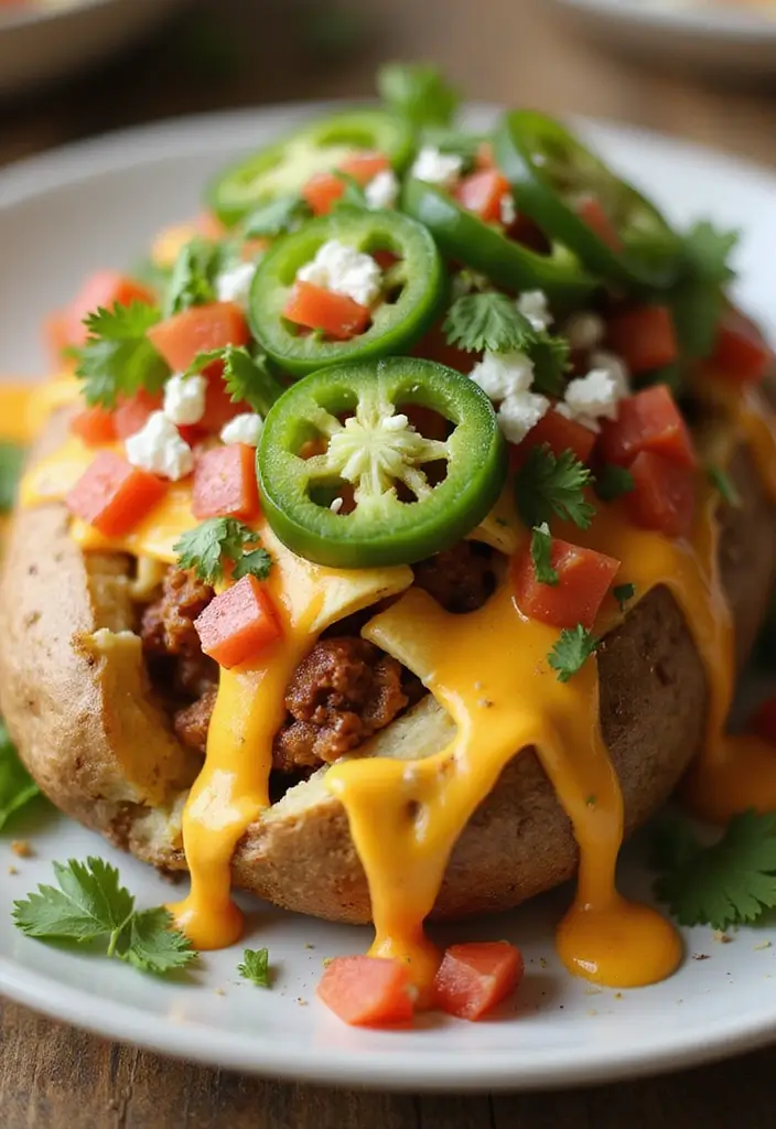 26 Taco Baked Potato Recipes with a Fun Twist - 21. Taco Nacho Baked Potato