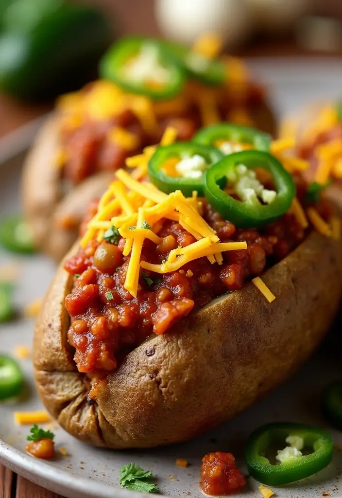 26 Taco Baked Potato Recipes with a Fun Twist - 26. Taco Chili Baked Potato