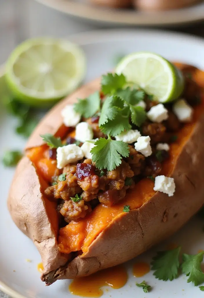 26 Taco Baked Potato Recipes with a Fun Twist - 6. Taco Loaded Baked Sweet Potato