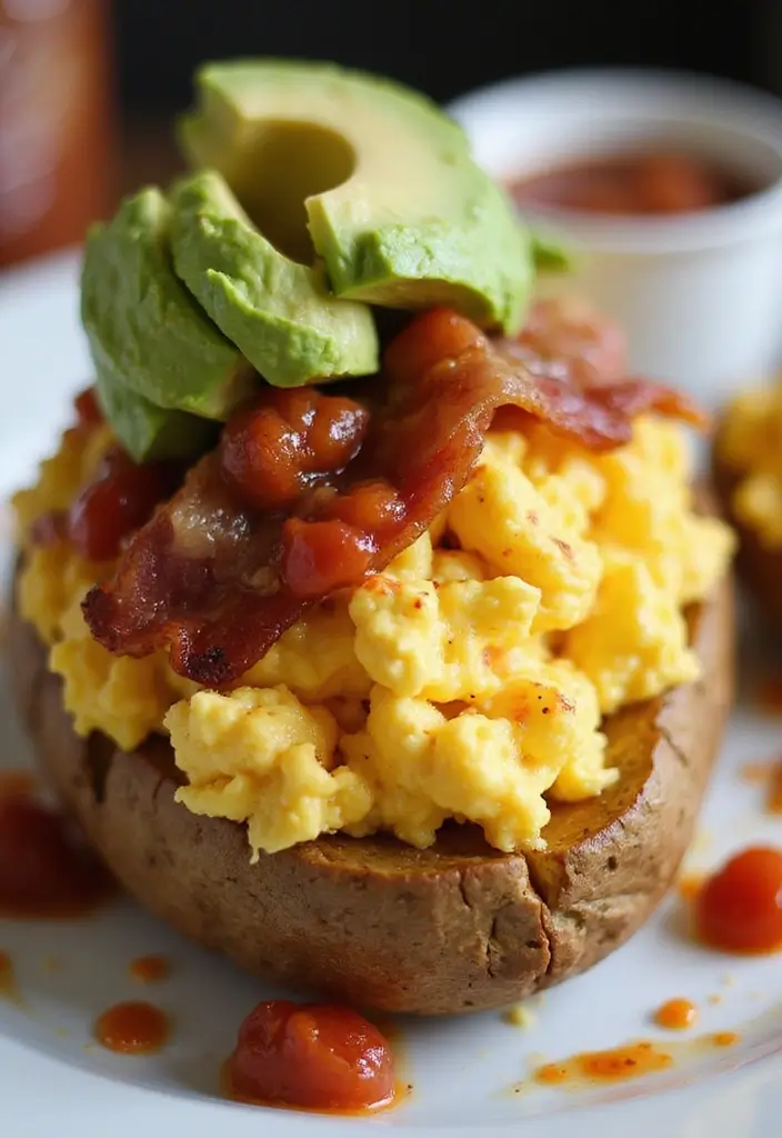 26 Taco Baked Potato Recipes with a Fun Twist - 8. Breakfast Taco Baked Potato