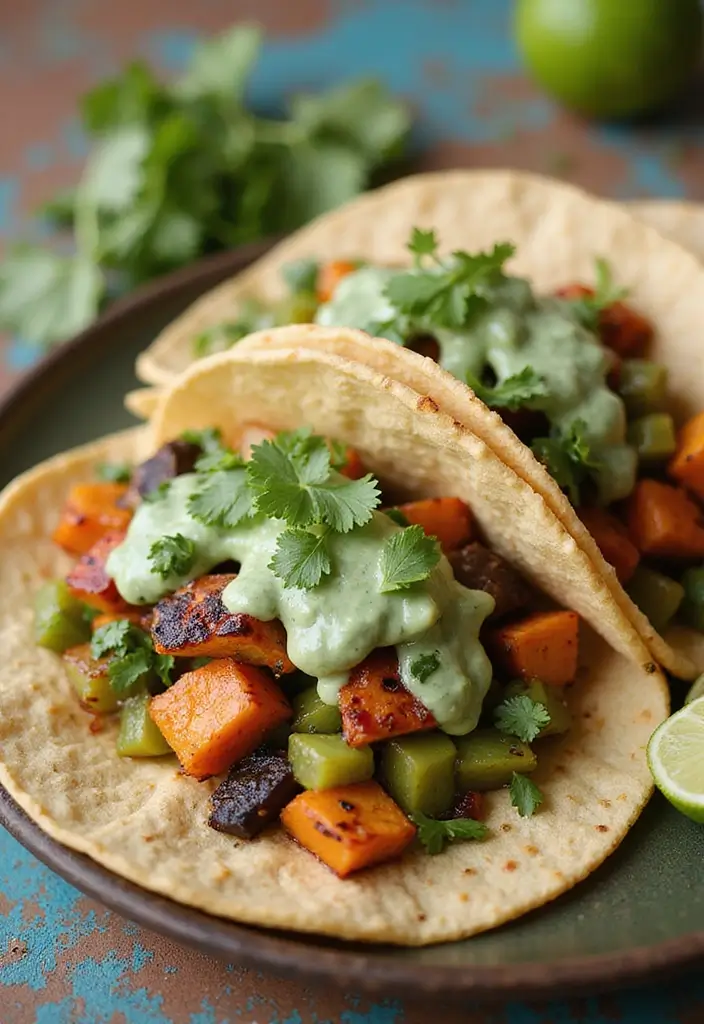 26 Taco Tuesday Recipes and Sides for the Ultimate Feast 58 26 Taco Tuesday Recipes and Sides for the Ultimate Feast - 10. Grilled Veggie Tacos with Cilantro Lime Dressing