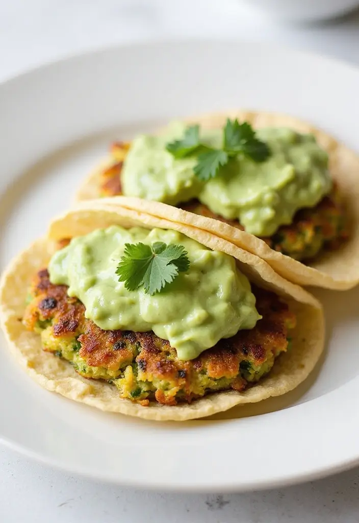 26 Taco Tuesday Recipes and Sides for the Ultimate Feast 161 26 Taco Tuesday Recipes and Sides for the Ultimate Feast - 25. Zucchini Fritters Tacos with Avocado Sauce