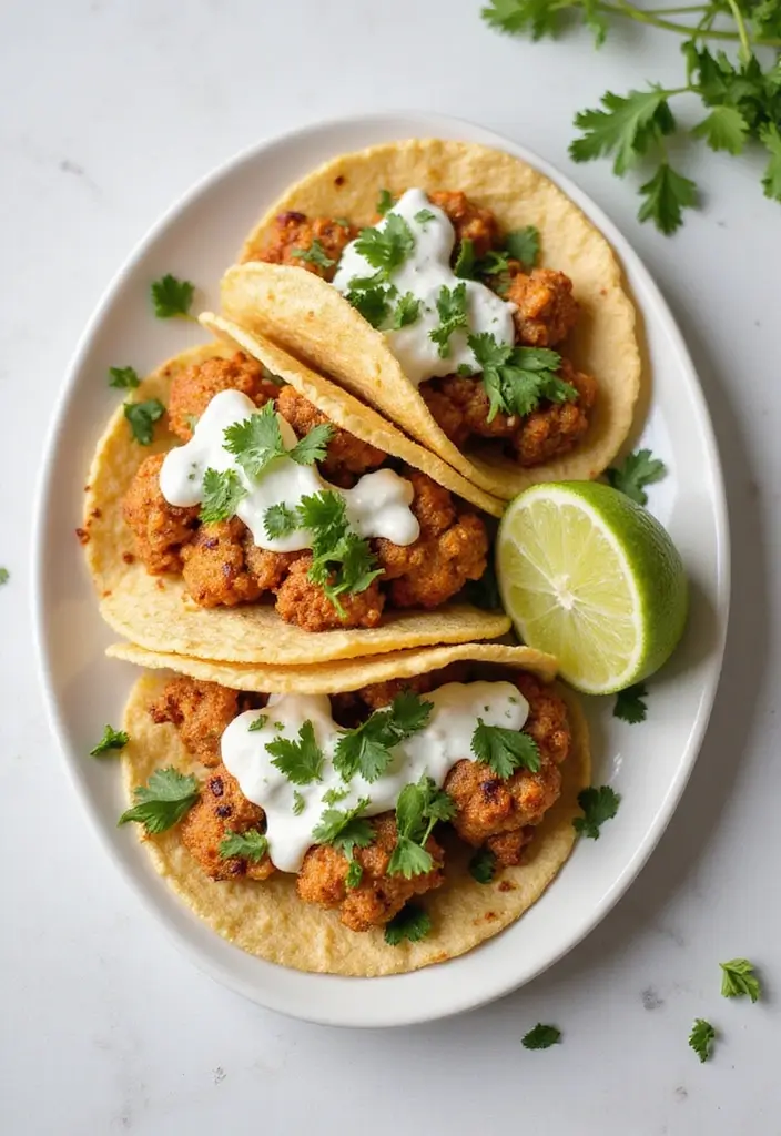 26 Taco Tuesday Recipes and Sides for the Ultimate Feast 20 26 Taco Tuesday Recipes and Sides for the Ultimate Feast - 4. Cauliflower Tacos with Chipotle Crema