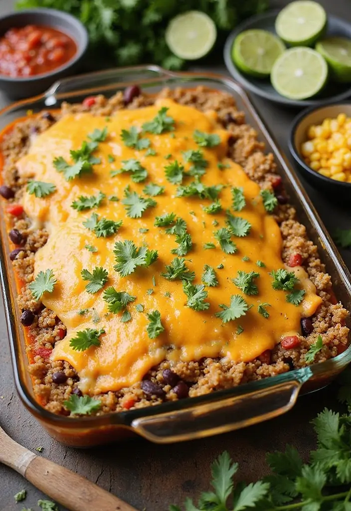27 All Recipes Taco Bake Casserole Ideas for Weeknights 8 27 All Recipes Taco Bake Casserole Ideas for Weeknights - 2. Spicy Quinoa Taco Bake