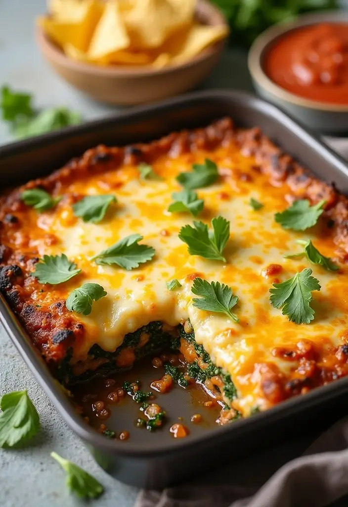 27 All Recipes Taco Bake Casserole Ideas for Weeknights 46 27 All Recipes Taco Bake Casserole Ideas for Weeknights - 8. Cheesy Spinach Taco Bake
