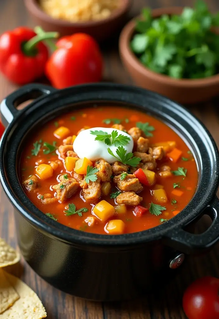 27 Chicken Taco Soup Recipes for Warm Hearty Bowls 8 27 Chicken Taco Soup Recipes for Warm Hearty Bowls - 2. Slow Cooker Chicken Taco Soup