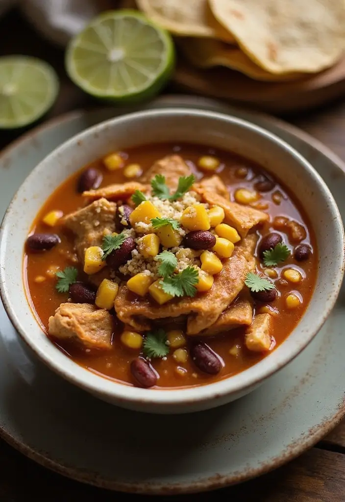 27 Chicken Taco Soup Recipes for Warm Hearty Bowls 147 27 Chicken Taco Soup Recipes for Warm Hearty Bowls - 23. Chicken Taco Soup with Beans and Corn