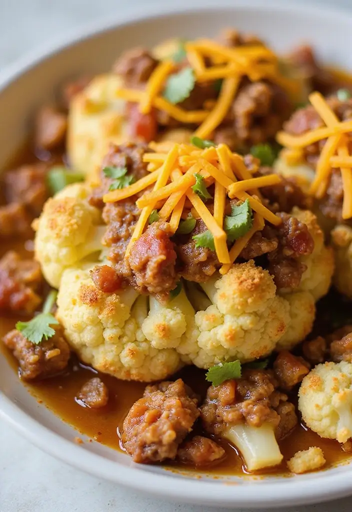 27 Easy Dinner Recipes with Taco Meat for Busy Nights 172 27 Easy Dinner Recipes with Taco Meat for Busy Nights - 26. Taco Meat Cauliflower Bake