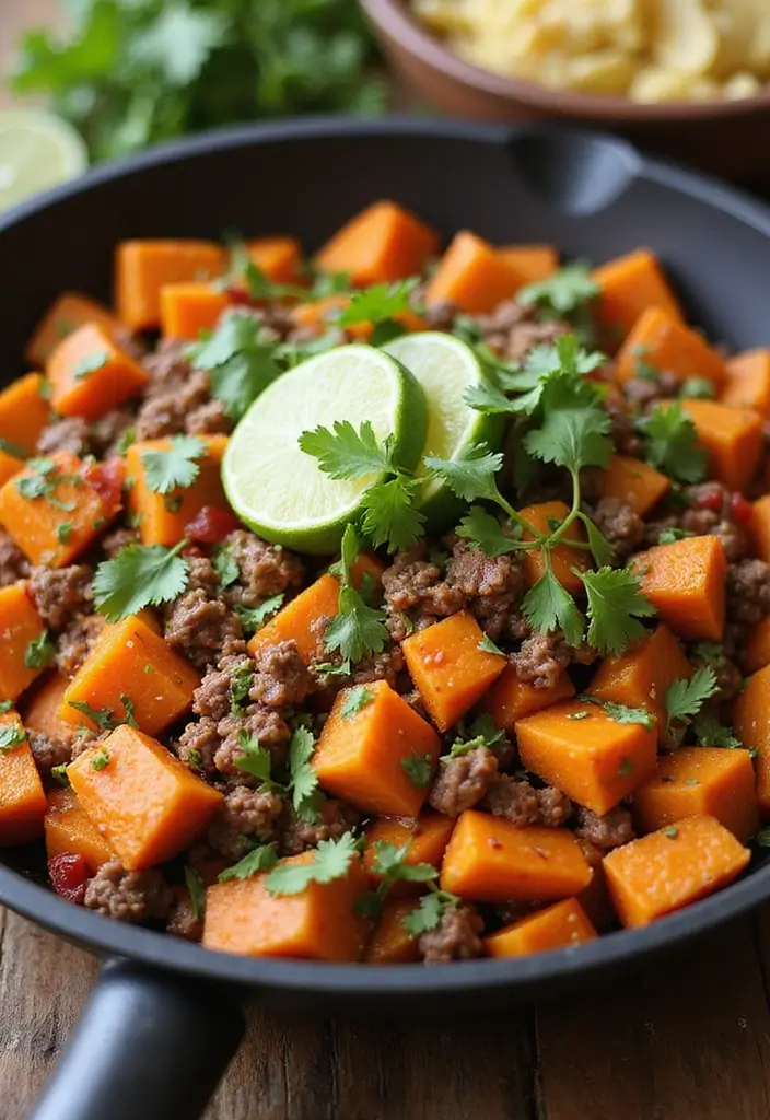 27 Ground Beef Taco Skillet Recipes for One-Pan Meals 64 27 Ground Beef Taco Skillet Recipes for One-Pan Meals - 10. Sweet Potato Taco Skillet