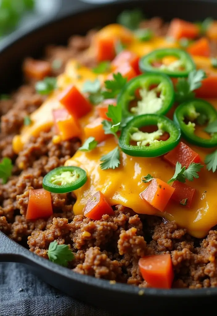 27 Ground Beef Taco Skillet Recipes for One-Pan Meals 85 27 Ground Beef Taco Skillet Recipes for One-Pan Meals - 13. Spicy Taco Skillet