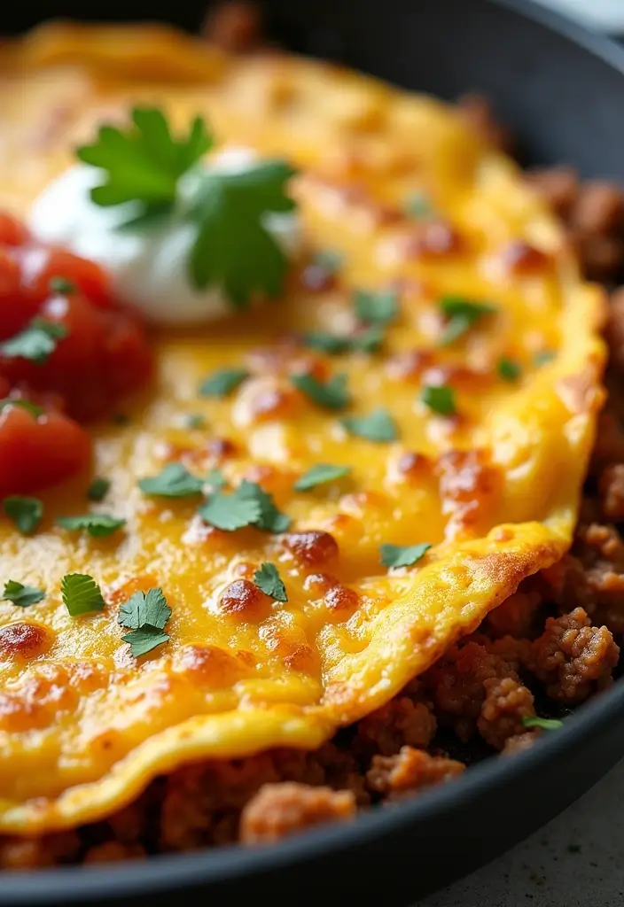 27 Ground Beef Taco Skillet Recipes for One-Pan Meals 139 27 Ground Beef Taco Skillet Recipes for One-Pan Meals - 21. Taco Omelette Skillet