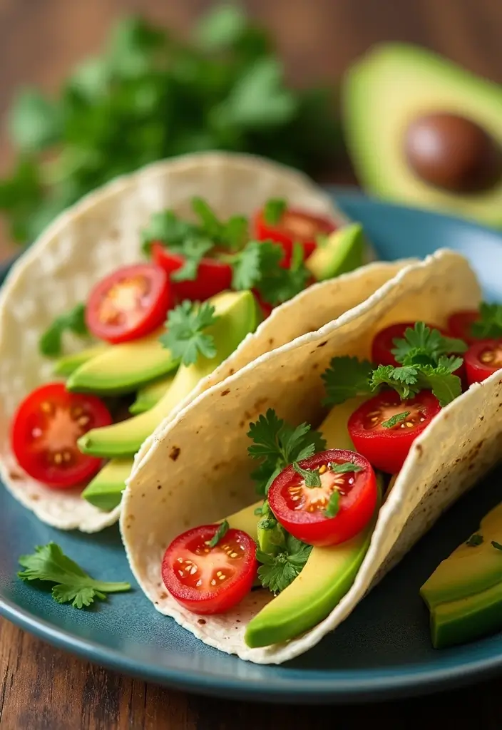 27 Mediterranean Diet Taco Recipes with Fresh Ingredients 115 27 Mediterranean Diet Taco Recipes with Fresh Ingredients - 18. Avocado and Tomato Tacos