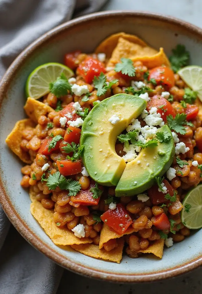 27 Mediterranean Diet Taco Recipes with Fresh Ingredients 153 27 Mediterranean Diet Taco Recipes with Fresh Ingredients - 24. Spicy Lentil Taco Salad
