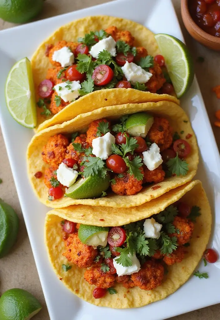 27 Mediterranean Diet Taco Recipes with Fresh Ingredients 170 27 Mediterranean Diet Taco Recipes with Fresh Ingredients - 27. Spicy Cauliflower Tacos