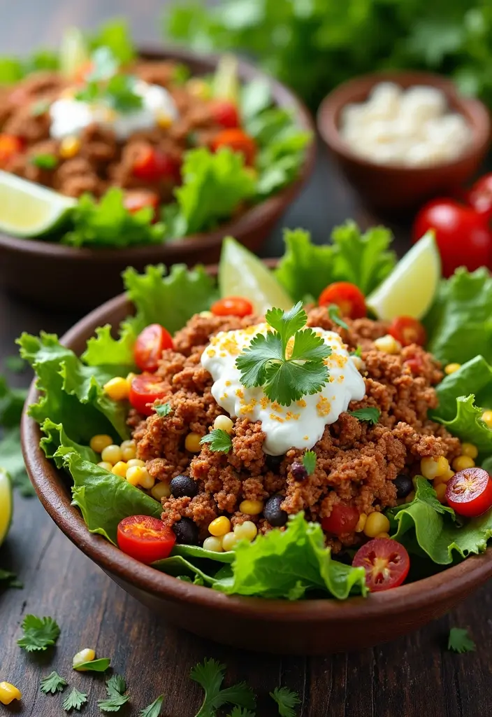 27 Recipes with Taco Meat for Every Occasion 15 27 Recipes with Taco Meat for Every Occasion - 3. Taco Salad Bowls
