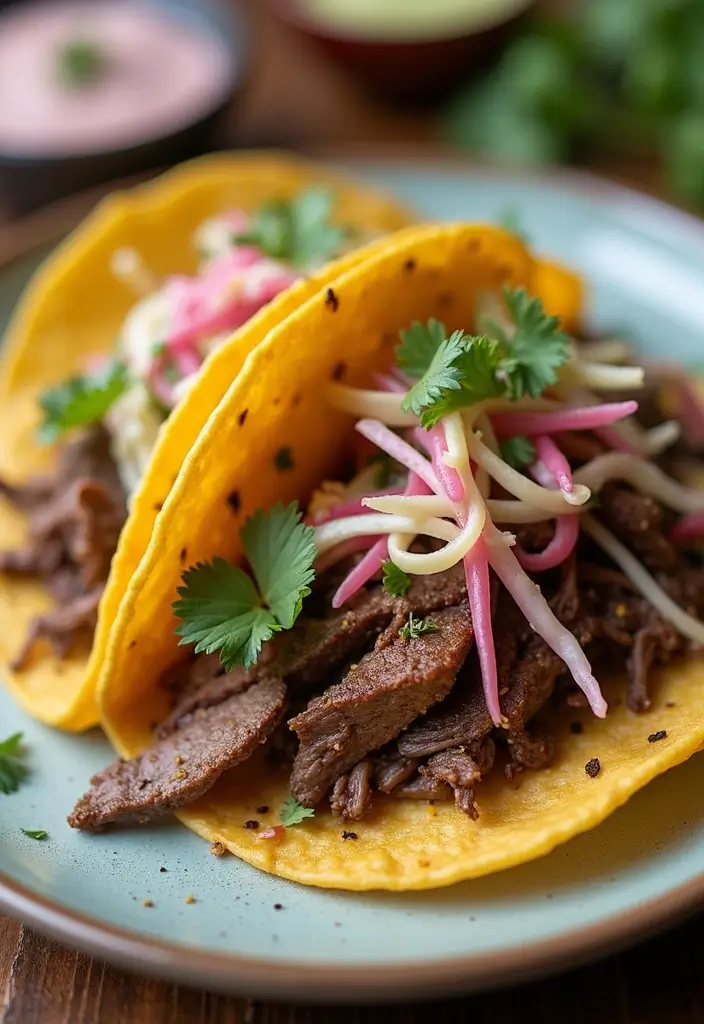 27 Shredded Beef Taco Recipes That Melt in Your Mouth 132 27 Shredded Beef Taco Recipes That Melt in Your Mouth - 20. Herb-Crusted Shredded Beef Tacos