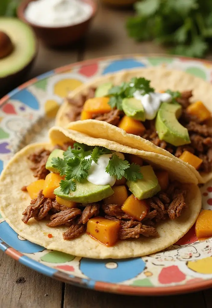 27 Shredded Beef Taco Recipes That Melt in Your Mouth 165 27 Shredded Beef Taco Recipes That Melt in Your Mouth - 25. Mango Habanero Shredded Beef Tacos