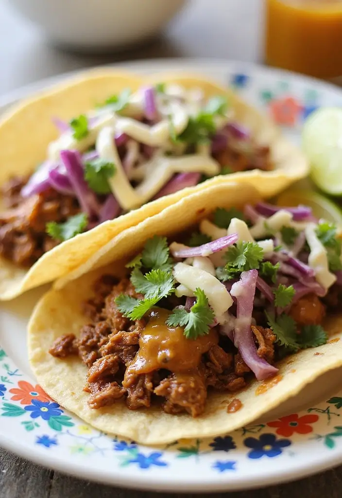 27 Shredded Beef Taco Recipes That Melt in Your Mouth 179 27 Shredded Beef Taco Recipes That Melt in Your Mouth - 27. Honey Mustard Shredded Beef Tacos
