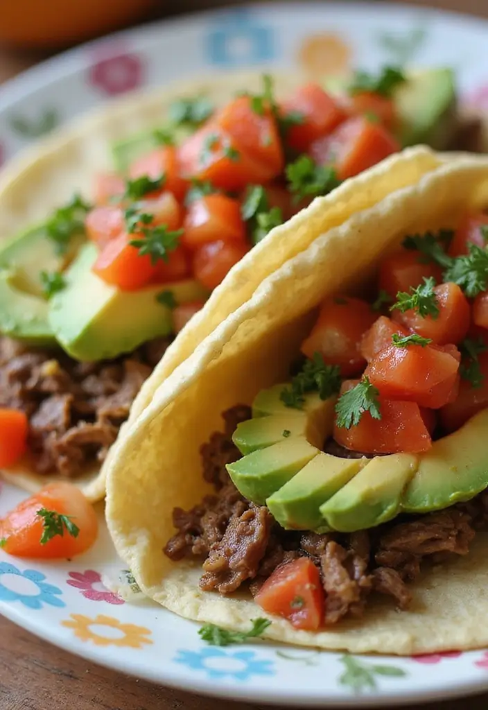 27 Shredded Beef Taco Recipes That Melt in Your Mouth 48 27 Shredded Beef Taco Recipes That Melt in Your Mouth - 8. Creamy Avocado Shredded Beef Tacos