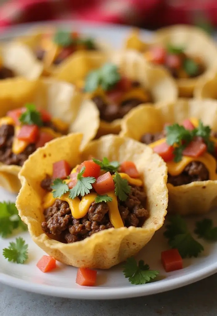 27 Taco Meat Appetizer Recipes for Entertaining 1 27 Taco Meat Appetizer Recipes for Entertaining - 1. Mini Taco Cups