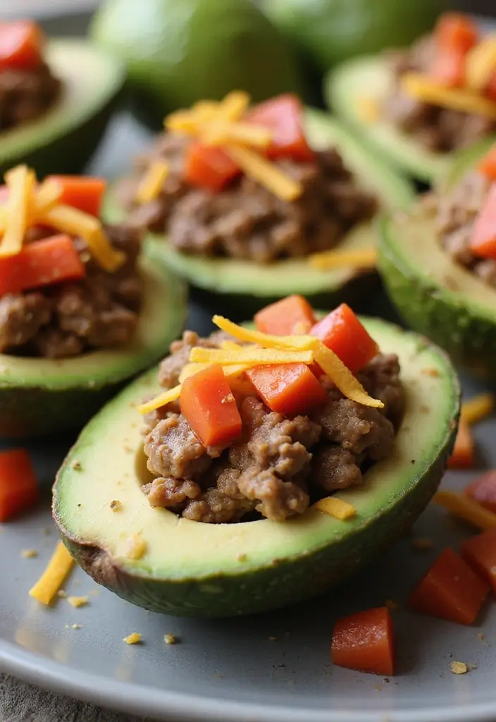 27 Taco Meat Appetizer Recipes for Entertaining 123 27 Taco Meat Appetizer Recipes for Entertaining - 19. Taco Meat Stuffed Avocados