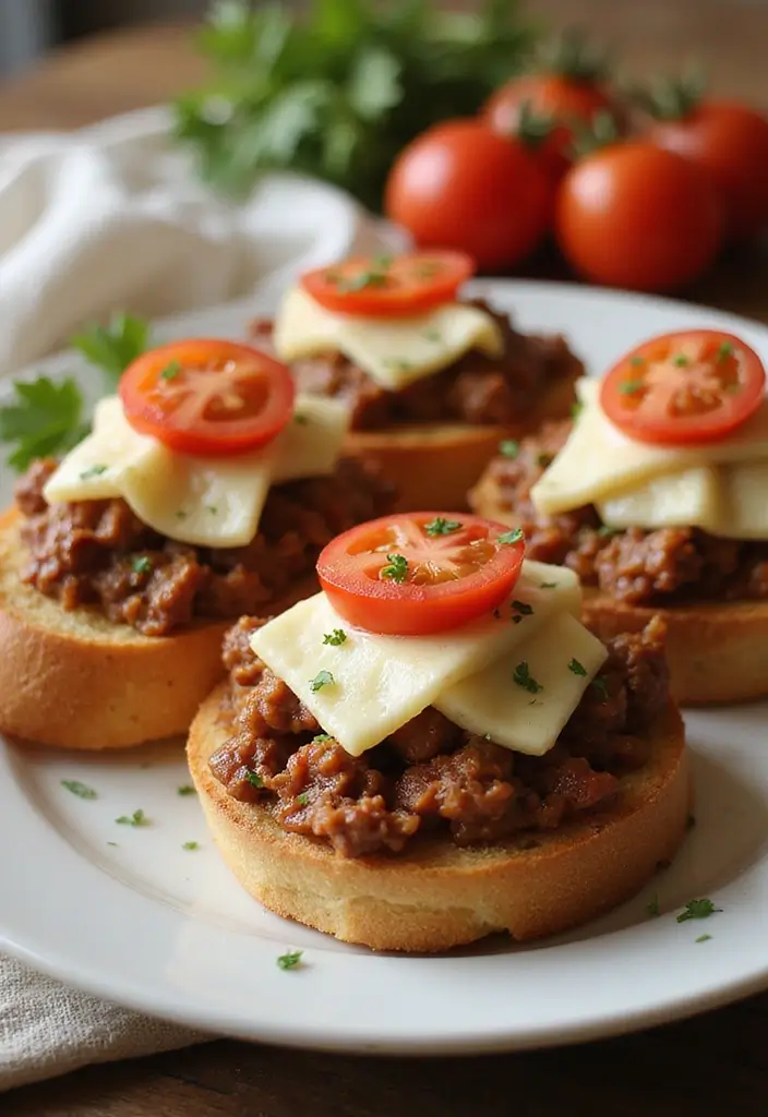 27 Taco Meat Appetizer Recipes for Entertaining 179 27 Taco Meat Appetizer Recipes for Entertaining - 27. Taco Meat Bruschetta