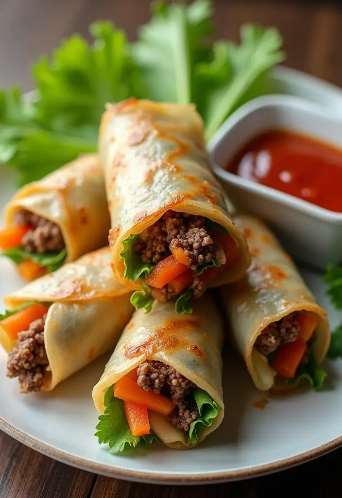 27 Taco Meat Appetizer Recipes for Entertaining 41 27 Taco Meat Appetizer Recipes for Entertaining - 7. Taco Meat Spring Rolls
