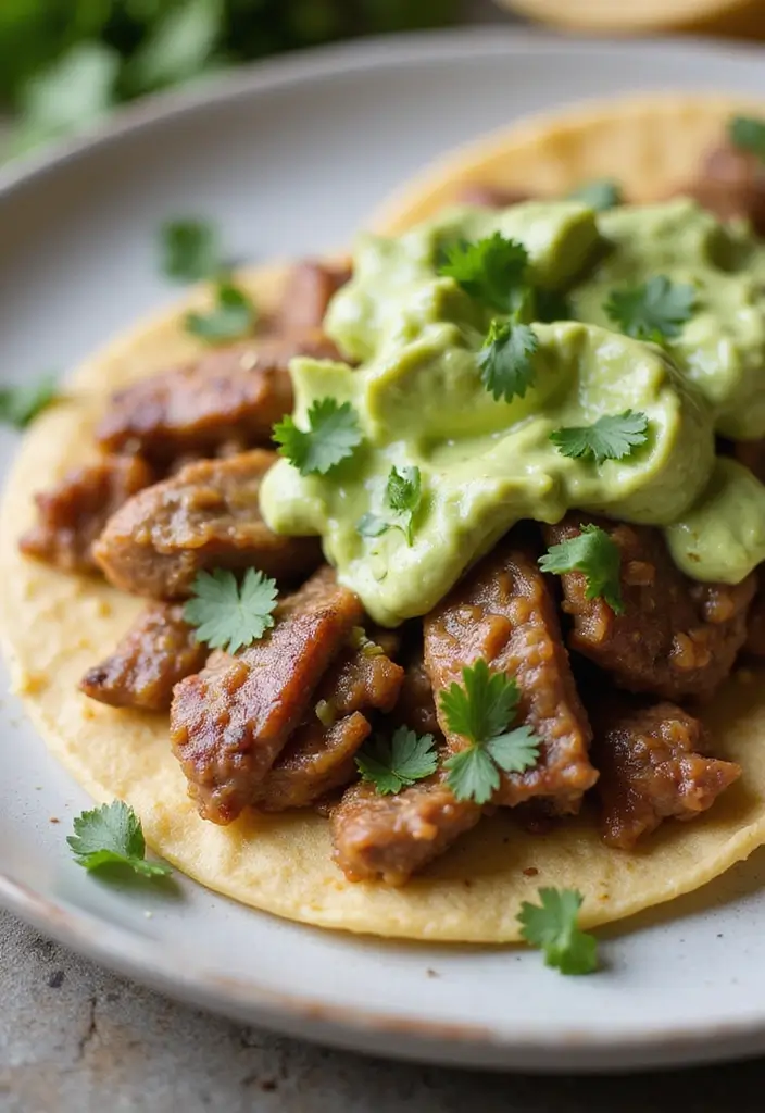 27 Taco Tuesday Recipes with Steak for the Perfect Dinner 112 27 Taco Tuesday Recipes with Steak for the Perfect Dinner - 18. Steak Tacos with Avocado Cream