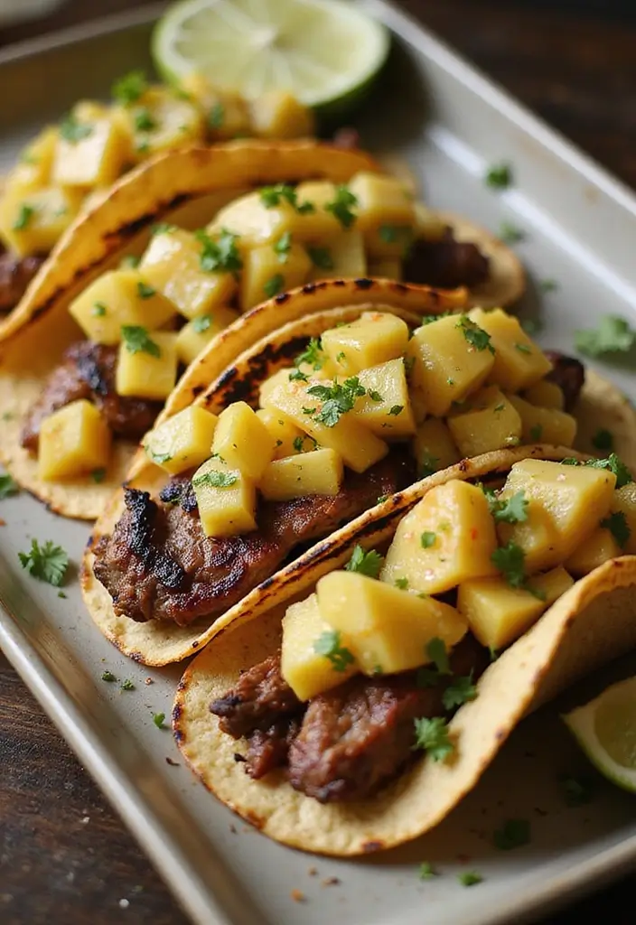 27 Taco Tuesday Recipes with Steak for the Perfect Dinner 119 27 Taco Tuesday Recipes with Steak for the Perfect Dinner - 19. Charred Steak Tacos with Pineapple Salsa