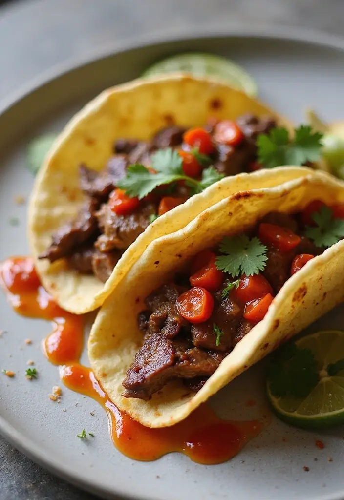 27 Taco Tuesday Recipes with Steak for the Perfect Dinner 138 27 Taco Tuesday Recipes with Steak for the Perfect Dinner - 22. Steak Tacos with Roasted Red Pepper Sauce