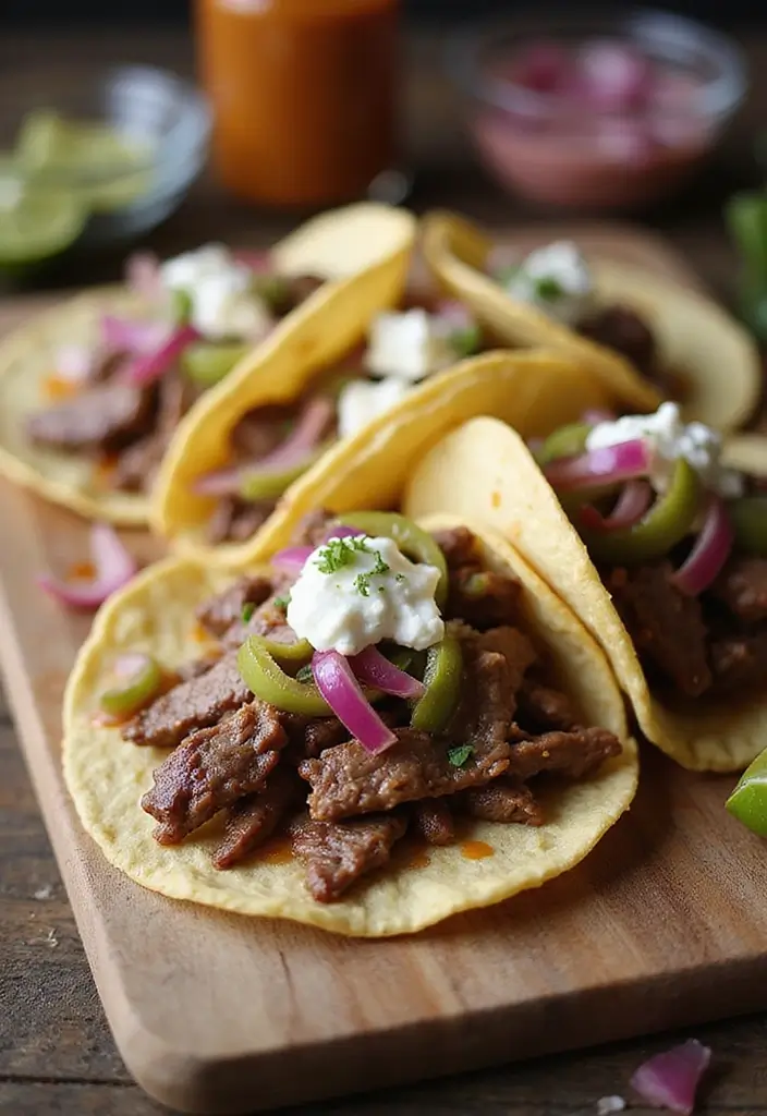 27 Taco Tuesday Recipes with Steak for the Perfect Dinner 145 27 Taco Tuesday Recipes with Steak for the Perfect Dinner - 23. Steak Tacos with Pickled Onions