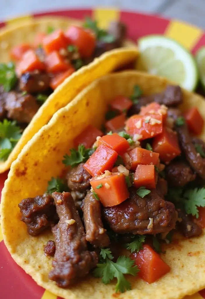 27 Taco Tuesday Recipes with Steak for the Perfect Dinner 53 27 Taco Tuesday Recipes with Steak for the Perfect Dinner - 9. Spicy Garlic Steak Tacos