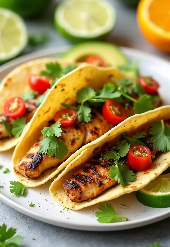 29 Healthy Chicken Taco Recipes for Guilt-Free Dinners 1 29 Healthy Chicken Taco Recipes for Guilt-Free Dinners - 1. Citrus Grilled Chicken Tacos