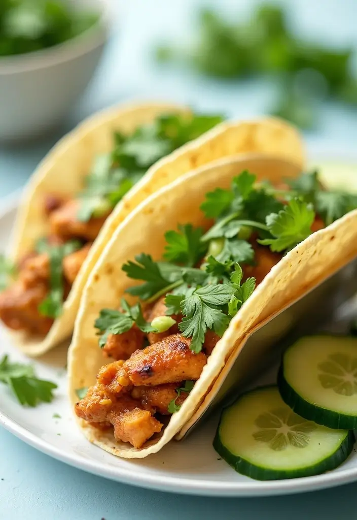 29 Healthy Chicken Taco Recipes for Guilt-Free Dinners 62 29 Healthy Chicken Taco Recipes for Guilt-Free Dinners - 10. Cucumber-Lime Chicken Tacos